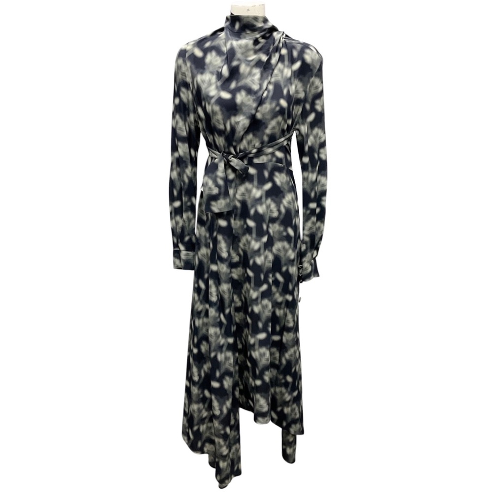 PETAR PETROV GREY / BLACK RESORT 2021 SILK MAXI DRESS